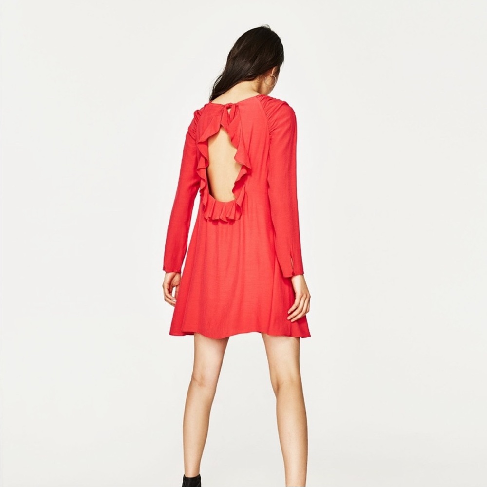 Zara Trafulac Collection Ruffle Open Back Dress - Picture 2 of 6